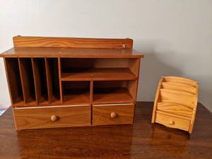 lot 60 image: (2) Wood Desk  Counter Organizers