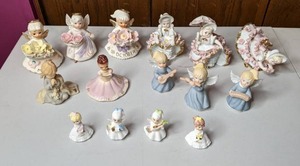 lot 314 image: (15) Angel and Girl Figurines