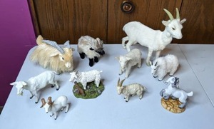 lot 319 image: (10) Goat and Sheep Figurines