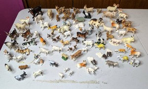 lot 320 image: (80) Horned Animal Figurines Mostly Goats