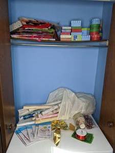 lot 368 image: Contents of Closet Wrapping Paper, Gift Boxes and Bags