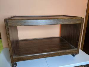 lot 167 image: Laminate Wood Grain Rolling Cart