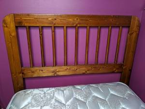 lot 342 image: Twin Headboard and Metal Frame