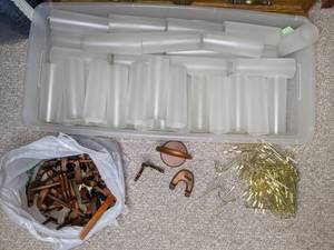 lot 343 image: Glass Cylinders, Metal Plate Stands, Wood Stands
