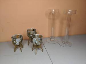 lot 141 image: Partylite Mosaic Votive Holders and Pillar Holders