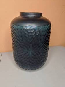 lot 102 image: Deep Blue Textured Glass Vase