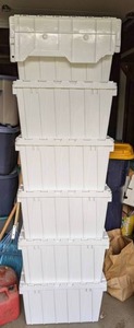 lot 448 image: (6) Stackable Totes with Attached Lids
