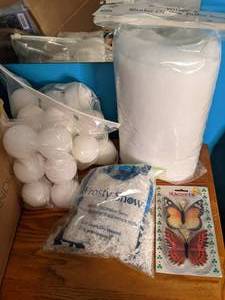 lot 406 image: Lot of Crafty Items Ribbon, Magnets, Decorative Snow, Balloons, etc.