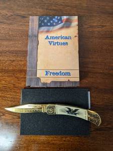 lot 75 image: Falkner American Virtues Freedom Collectible Folding Knife with Box (1 of 2)