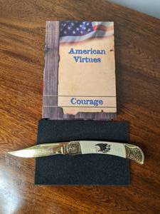 lot 76 image: Falkner American Virtues Courage Collectible Folding Knife with Box