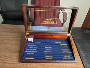 lot 82 image: Collectible Coins of America Wood and Glass Display Case