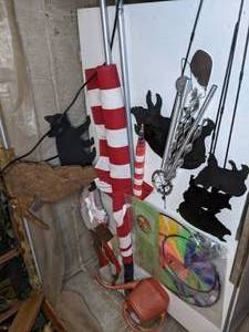 lot 253 image: Yard Decor Flags, Windchimes, Lawn Stakes, etc.