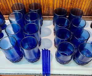 lot 68 image: Cobalt Blue Glassware