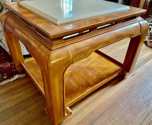lot 103 image: End Table with Marble on the Top