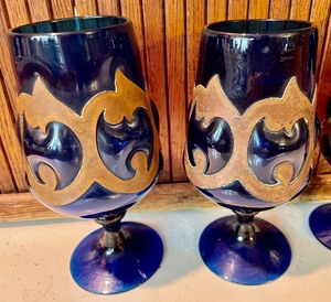 lot 107 image: Cool Cobalt Blue Goblets