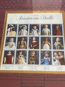 lot 213 image: 1999 Classic American Doll Stamps Framed