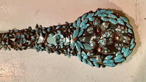 lot 150 image: Tea Strainer with Enamel Detailing