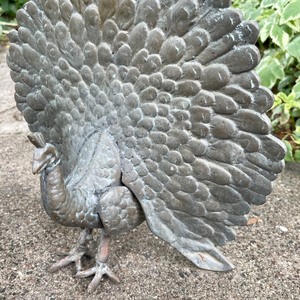 lot 352 image: 2 Metal Peacocks