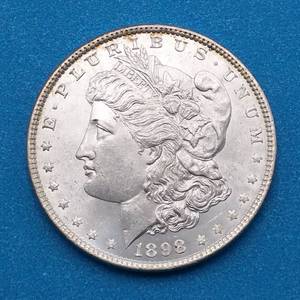 lot 1 image: 1898 Morgan Silver Dollar, High Grade