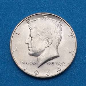 lot 19 image: 1964-D Kennedy Half Dollar, 90% Silver, Mint State