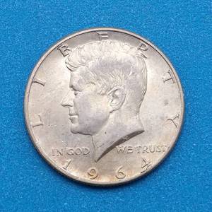lot 20 image: 1964-D Kennedy Half Dollar, 90% Silver, Excellent
