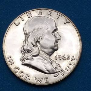 lot 29 image: 1962 Franklin Half Dollar-PROOF-90% Silver