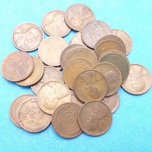 lot 45 image: 31 Lincoln Wheat Cents--31 different dates & mint marks, 1909 - 1929
