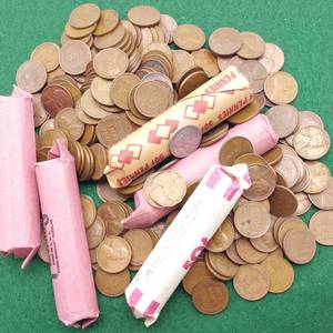 lot 46 image: 500 Lincoln Wheat Cents, Teens-1950s
