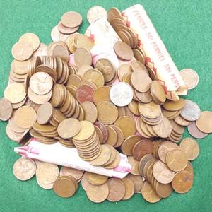 lot 47 image: 500 Lincoln Wheat Cents, Teens-1950s