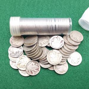 lot 54 image: 2 Rolls (80) Buffalo Nickles--Partial dates--Teens through 30s