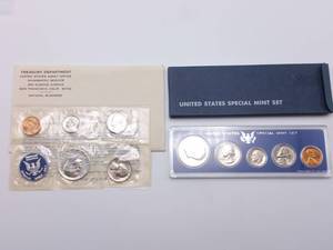 lot 57 image: 2 US Special Mint Sets - 1965 & 1966, includes 40% Silver Kennedy Half Dollars