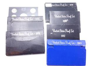 lot 58 image: 7 US Proof Sets, 1971, 1975, 1976, 1979, 1980, 1982 & 1983