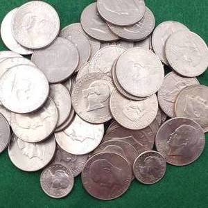 lot 64 image: 57 Eisenhower Dollars & 2 Sacagawea Dollars--these make Great Gifts