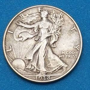 lot 75 image: 1938 Walking Liberty Half Dollar, High Grade--Full Sandal Straps