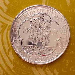 lot 29A image: Henry VIII $5 Pounds UK Uncirculated Coin in Holder