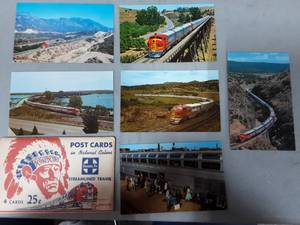 lot 51 image: Lot Of 6 Railroad Postcards By Fred Harvey