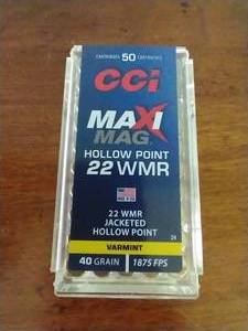 lot 26 image: 50 Rounds .22 Mag Jacketed Hollow Point Ammunition