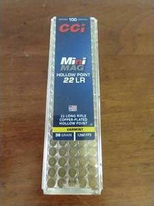 lot 32 image: 100 Rounds .22 Hollow Point Hunting Ammunition