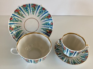 lot 30 image: Two TeacupsSaucers made in USSR (Lomonosov Porcelain Factory)