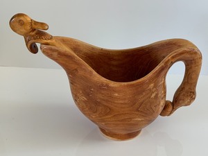 lot 89 image: Two Hand Carved Wooden Serving Vessels