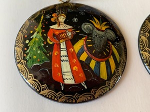 lot 105 image: Two Hand Painted Tchaikovskys Nutcracker Themed Ornaments