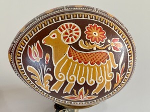 lot 119 image: Four Ukrainian Easter Pysanky  Goose Eggs