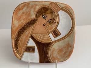 lot 131 image: Decorative Square Crafted Plate by Slava Gerulak