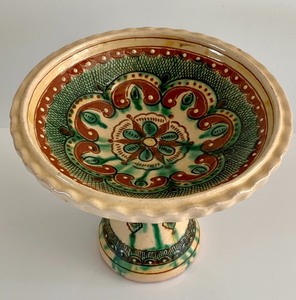 lot 135 image: Kosiv PotteryCeramic Pedestal Dish