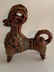 lot 143 image: Ceramic Ram FigurineVessel
