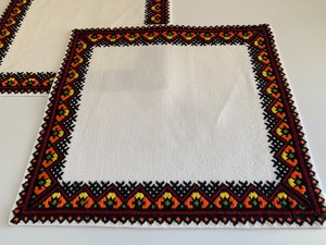 lot 307 image: Pair of Square Ukrainian Textiles