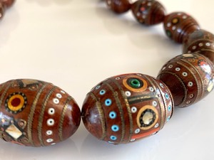 lot 297 image: Wooden Handmade Inlaid Beaded Ukrainian Necklace