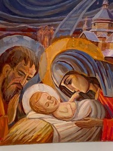 lot 274 image: Religious Nativity Painting