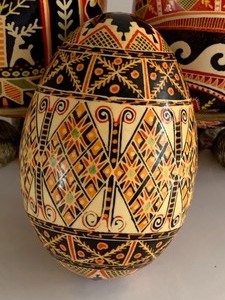 lot 163 image: Three Ukrainian Easter Goose Eggs