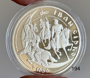 lot 194 image: 2001 10 Hryvnya Silver Coin (Proof)- Ivan Sirko